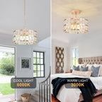 Modern Crystal Ceiling Light Semi Flush Mount Chandelier