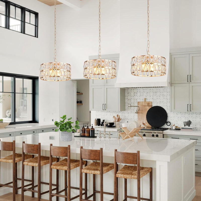 Modern Crystal Ceiling Light Semi Flush Mount Chandelier