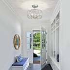 Modern Crystal Ceiling Light Semi Flush Mount Chandelier