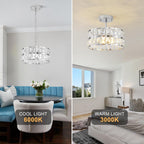 Modern Crystal Ceiling Light Semi Flush Mount Chandelier