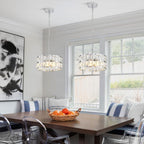 Modern Crystal Ceiling Light Semi Flush Mount Chandelier