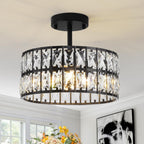 Modern Crystal Ceiling Light Semi Flush Mount Chandelier