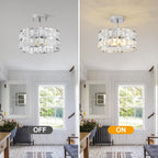 Modern Crystal Ceiling Light Semi Flush Mount Chandelier