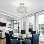 Modern Crystal Ceiling Light Semi Flush Mount Chandelier