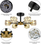 Modern Crystal Ceiling Pendant Light 6 Lights K9