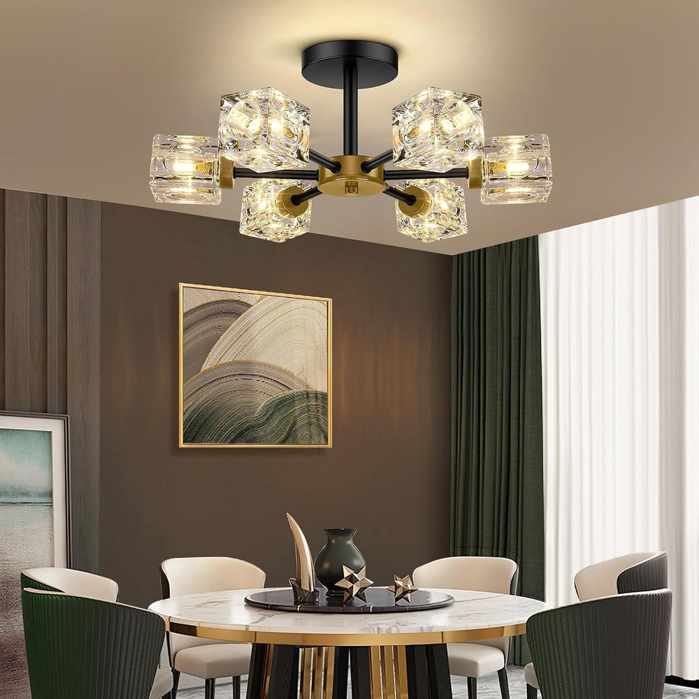 Modern Crystal Ceiling Pendant Light 6 Lights K9