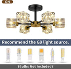 Modern Crystal Ceiling Pendant Light 6 Lights K9