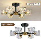 Modern Crystal Ceiling Pendant Light 6 Lights K9