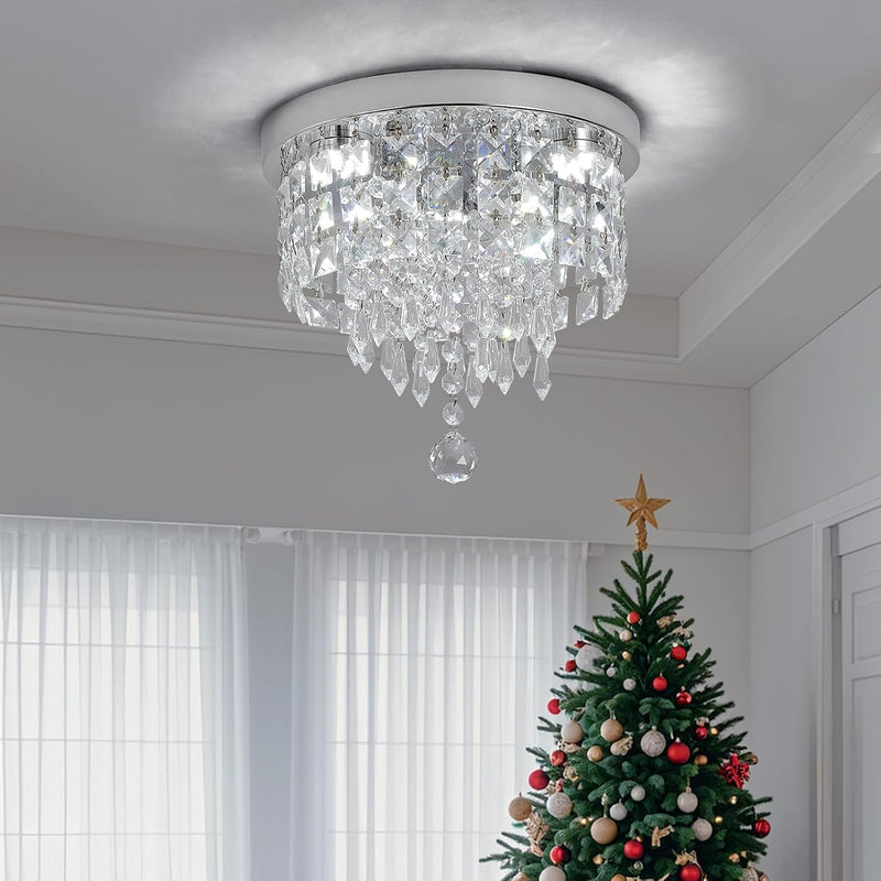 Modern Chrome Crystal Kitchen Ceiling Light 30CM LED
