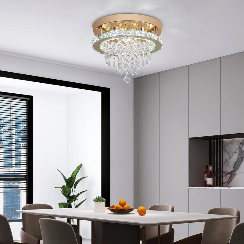 Modern Chrome Crystal Kitchen Ceiling Light 30CM LED