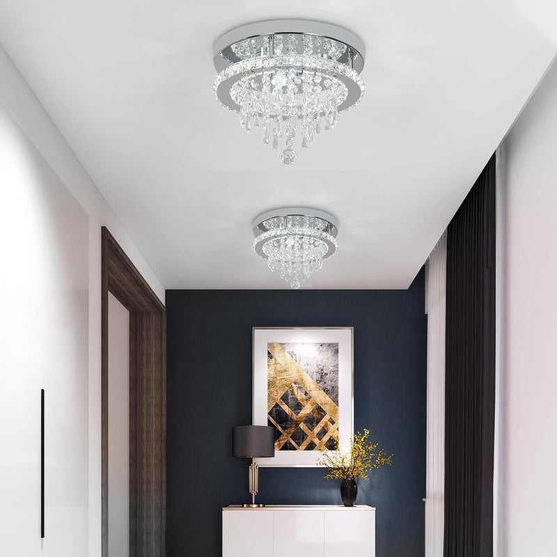 Modern Chrome Crystal Kitchen Ceiling Light 30CM LED