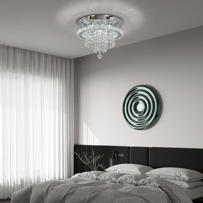 Modern Chrome Crystal Kitchen Ceiling Light 30CM LED