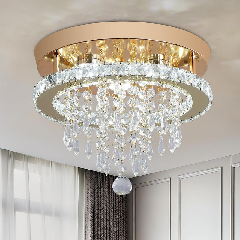 Modern Chrome Crystal Kitchen Ceiling Light 30CM LED