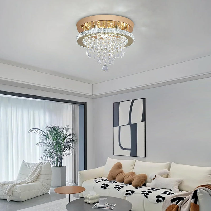 Modern Chrome Crystal Kitchen Ceiling Light 30CM LED