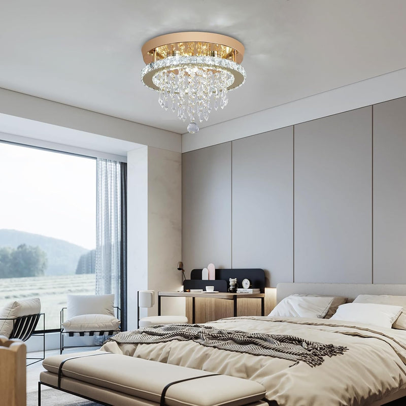 Modern Chrome Crystal Kitchen Ceiling Light 30CM LED