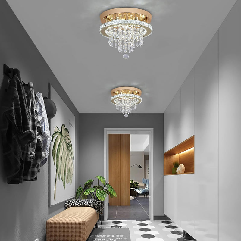 Modern Chrome Crystal Kitchen Ceiling Light 30CM LED