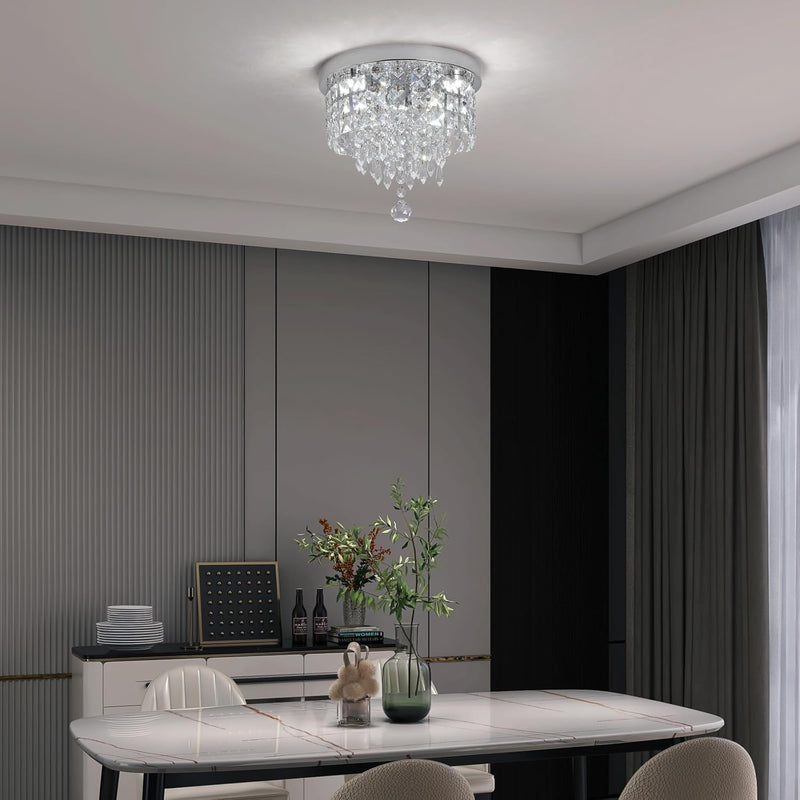Modern Chrome Crystal Kitchen Ceiling Light 30CM LED