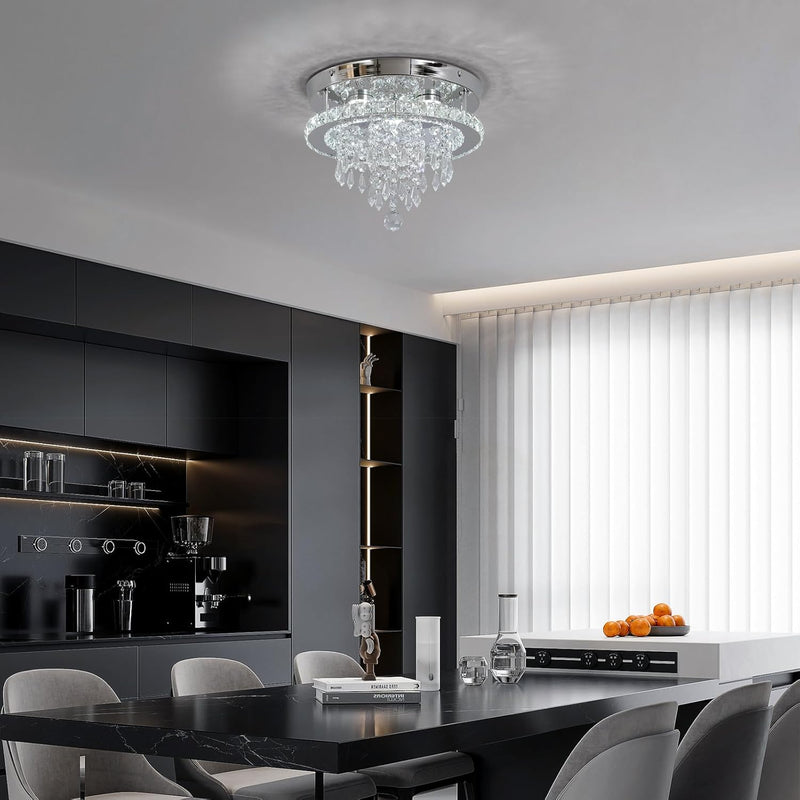 Modern Chrome Crystal Kitchen Ceiling Light 30CM LED