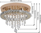 Modern Chrome Crystal Kitchen Ceiling Light 30CM LED