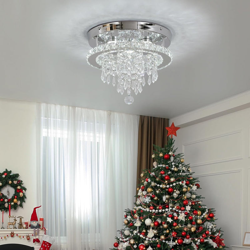Modern Chrome Crystal Kitchen Ceiling Light 30CM LED