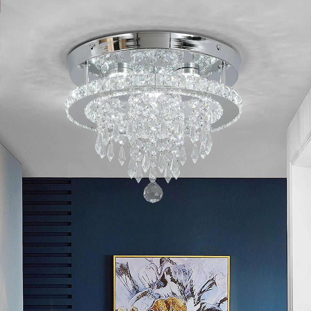 Modern Chrome Crystal Kitchen Ceiling Light 30CM LED