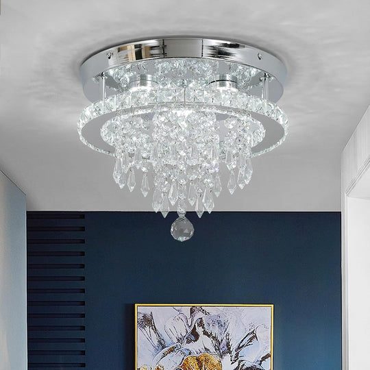 Modern Chrome Crystal Kitchen Ceiling Light 30CM LED