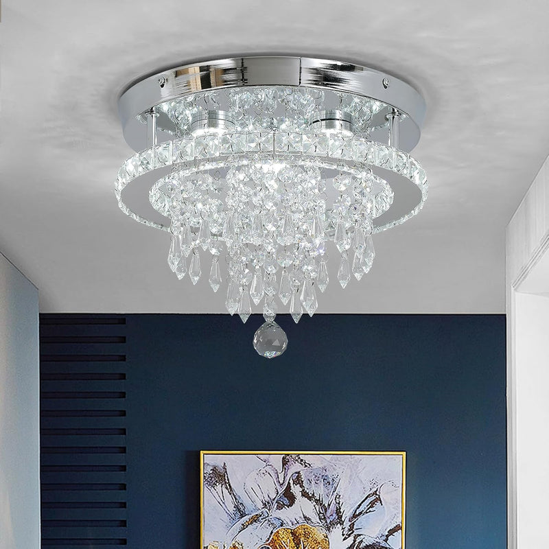 Modern Chrome Crystal Kitchen Ceiling Light 30CM LED