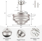 Modern Crystal Chandelier Ceiling Fan with Light 42