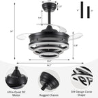Modern Crystal Chandelier Ceiling Fan with Light 42