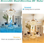 Modern Crystal Chandelier Ceiling Fan with Light 42