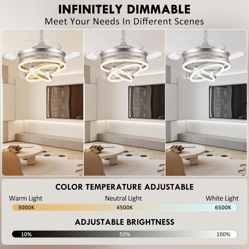 Modern Crystal Chandelier Ceiling Fan with Light 42