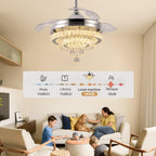 Modern Crystal Chandelier Ceiling Fan with Light 42