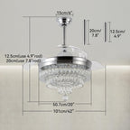 Modern Crystal Chandelier Ceiling Fan with Light 42