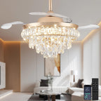 Modern Crystal Chandelier Ceiling Fan with Light 42