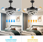 Modern Crystal Chandelier Ceiling Fan with Light 42
