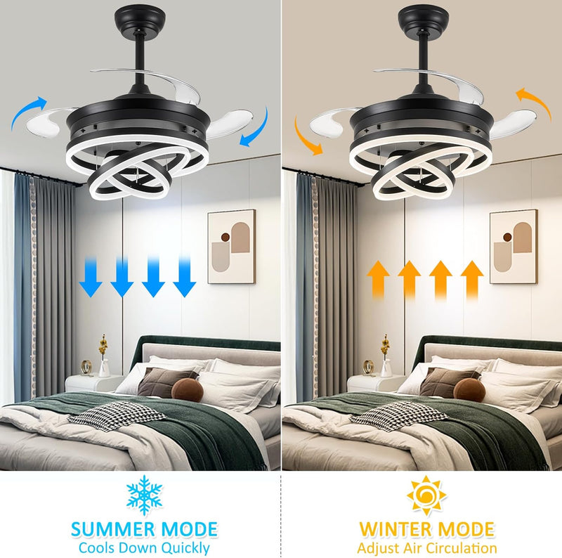 Modern Crystal Chandelier Ceiling Fan with Light 42