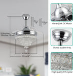 Modern Crystal Chandelier Ceiling Fan with Light 42