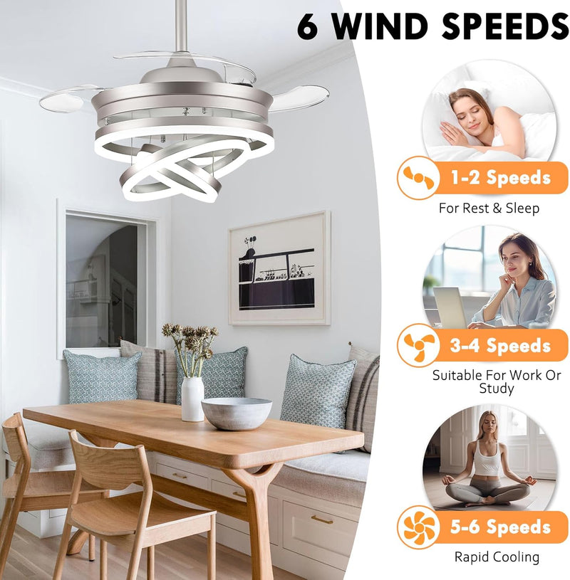 Modern Crystal Chandelier Ceiling Fan with Light 42