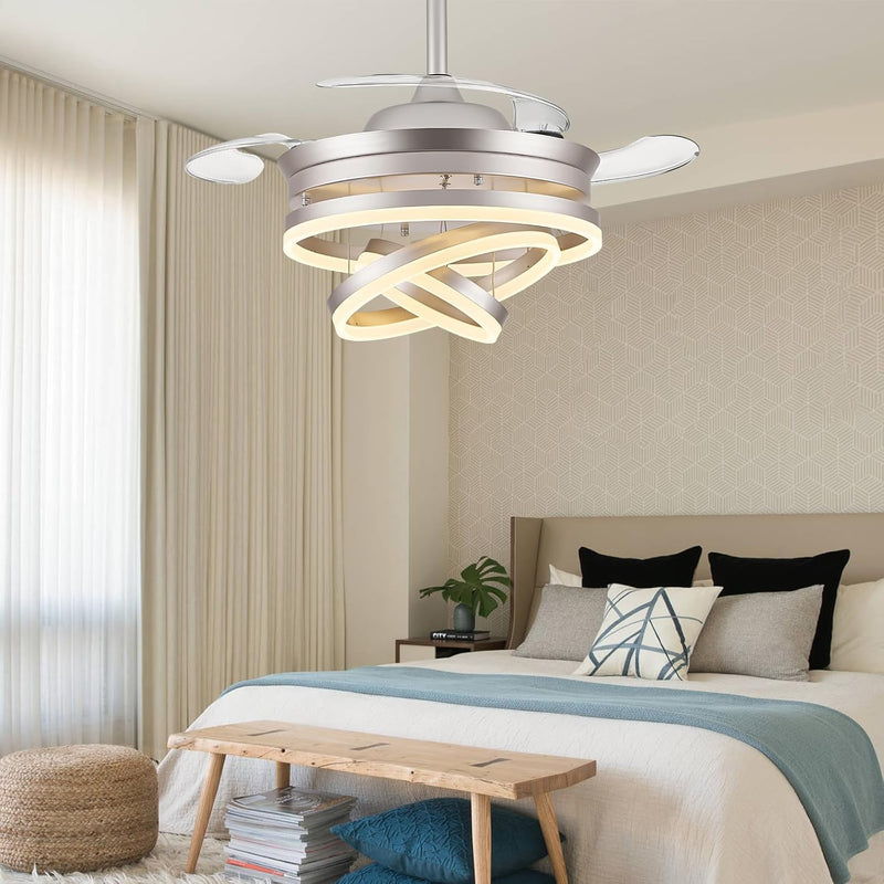 Modern Crystal Chandelier Ceiling Fan with Light 42