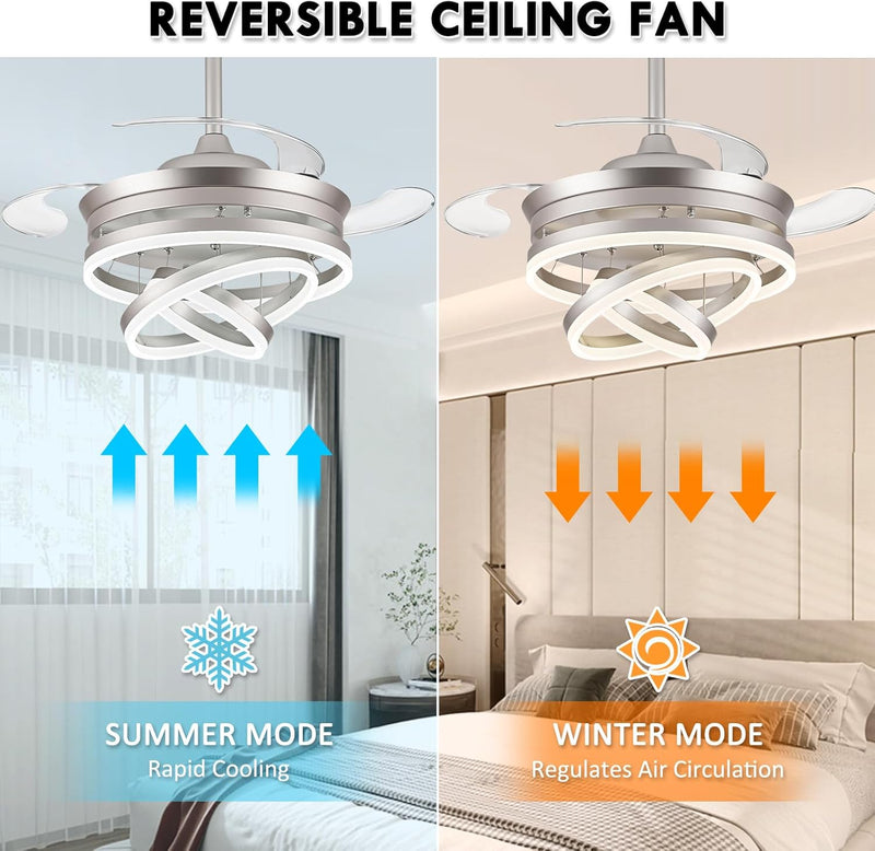Modern Crystal Chandelier Ceiling Fan with Light 42