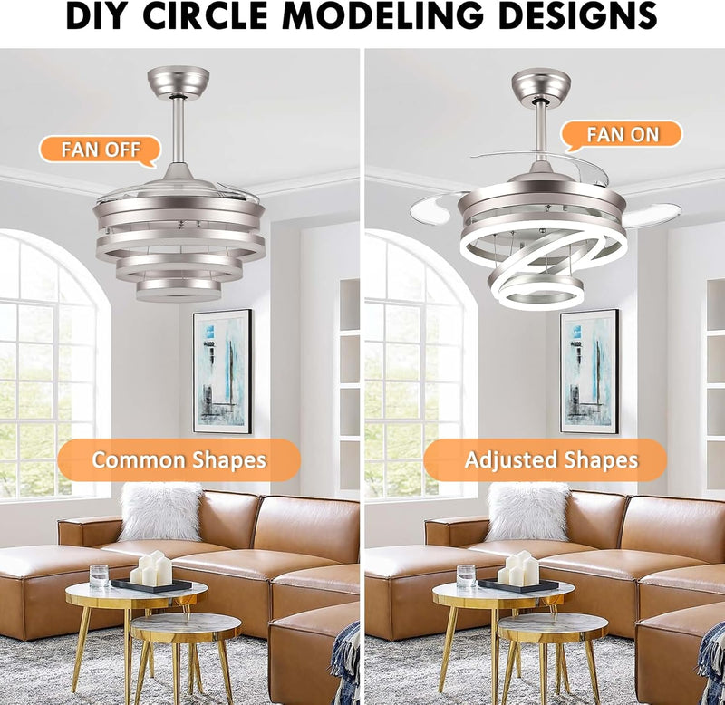 Modern Crystal Chandelier Ceiling Fan with Light 42