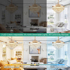 Modern Crystal Chandelier Ceiling Fan with Light 42