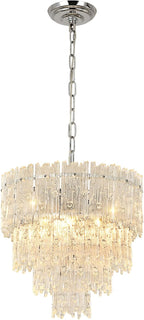 Modern Crystal Chandelier Chrome Round Glass Pendant Light