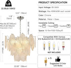 Modern Crystal Chandelier Chrome Round Glass Pendant Light