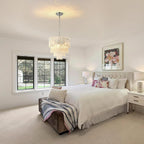 Modern Crystal Chandelier Chrome Round Glass Pendant Light