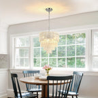 Modern Crystal Chandelier Chrome Round Glass Pendant Light