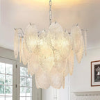 Modern Crystal Chandelier Chrome Round Glass Pendant Light