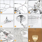 Modern Crystal Chandelier Chrome Round Glass Pendant Light