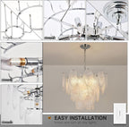 Modern Crystal Chandelier Chrome Round Glass Pendant Light