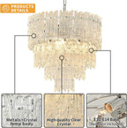 Modern Crystal Chandelier Chrome Round Glass Pendant Light